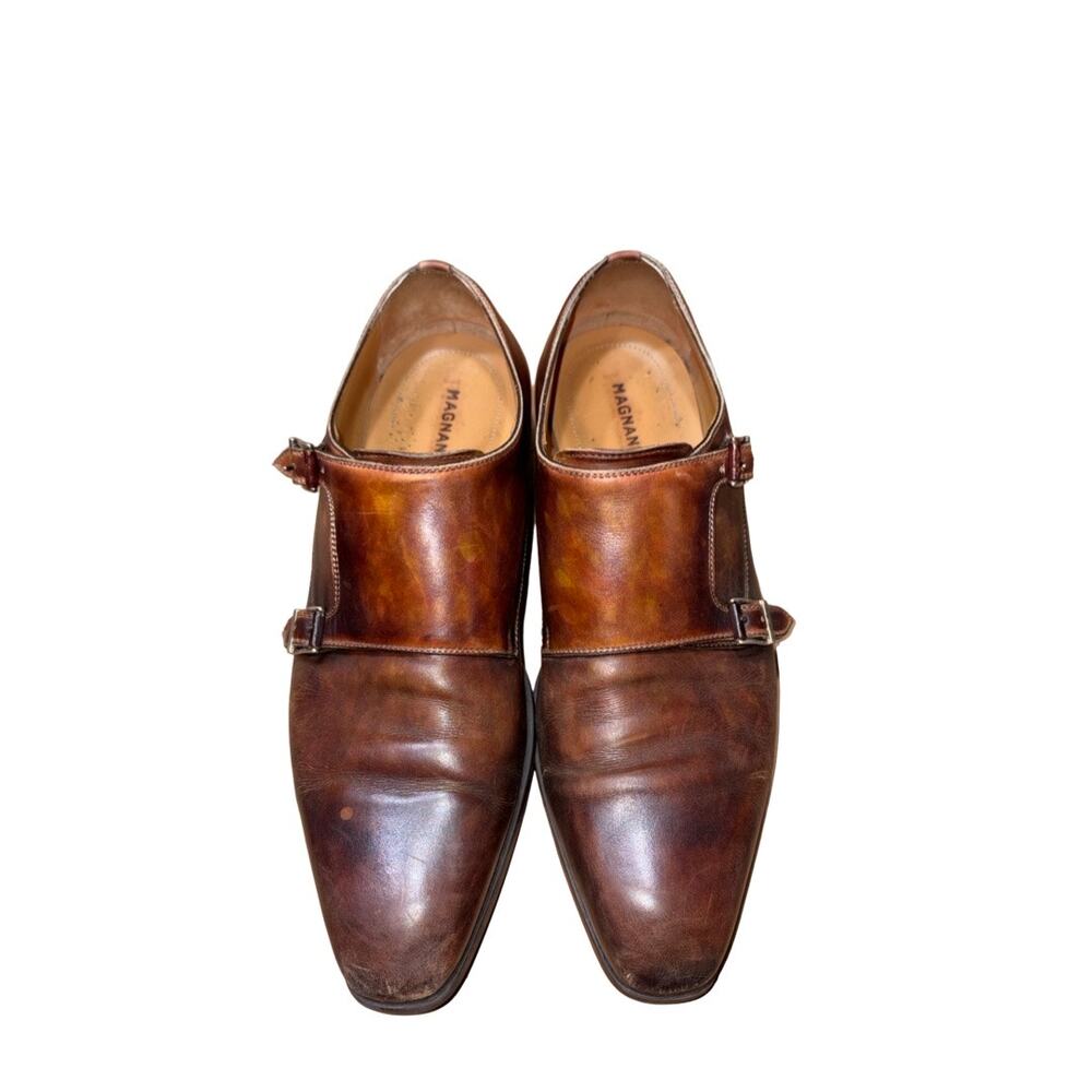 Magnanni Brown Leather Monk Strap Dress Shoes Size: EU 41.5 US 8.5 Men's